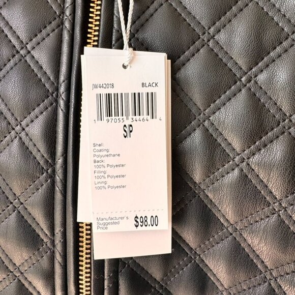 NWT Jason Wu Quilted Faux Leather Zip Front Jacket - Picture 3 of 12